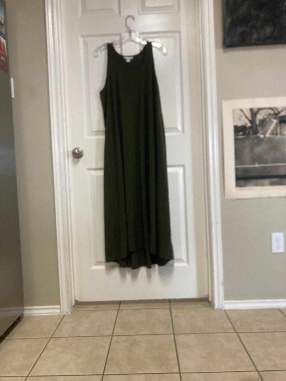 ATHLETA Olive Green Sleeveless Maxi Dress size large Women's